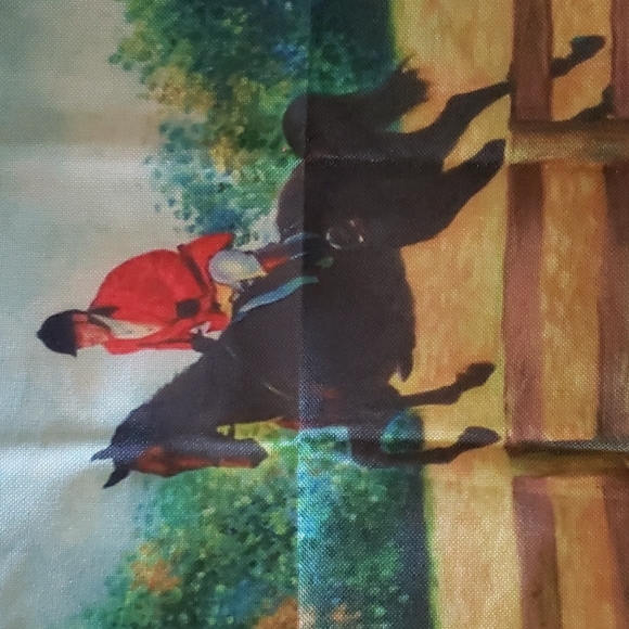 Jump Horse Pillow Cover English Saddle Fox Hunting Horse Show Farmhouse Ranch - Picture 4 of 10